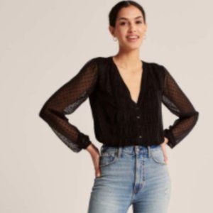 Abercrombie & Fitch Clipdot Chiffon Top - Size XS